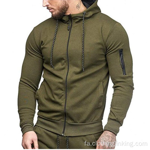 کلوپ ورزشی ورزشی مردانه Hoodie Full Zip-Up